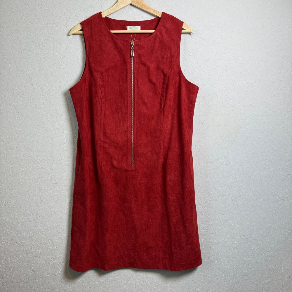 Jade Melody Tam Women's Rust Sleeveless Faux Suede Shift Dress Size‎ XL NEW